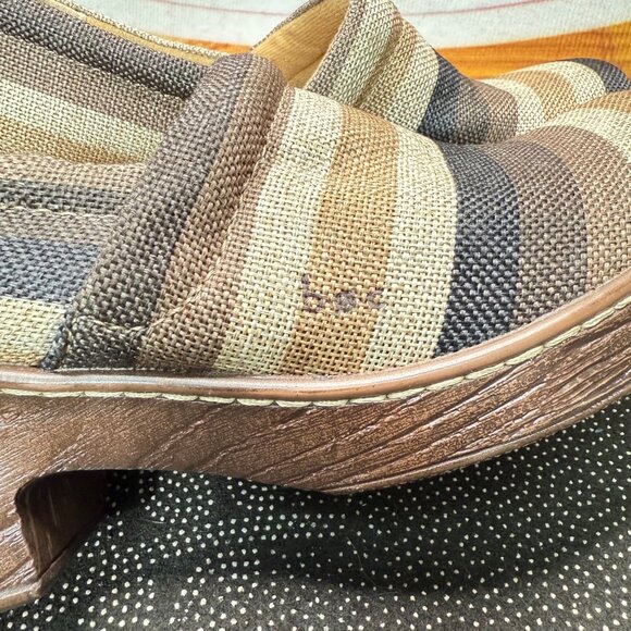 B.O.C. Born Concept Women's Striped Canvas Slip-On Clogs Size 9M - Picture 9 of 10